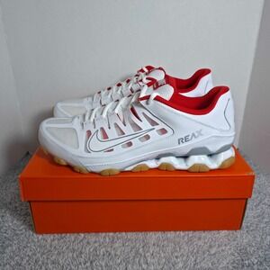 Nike Reax 8 TR Mesh Sneakers Mens Size 13 White Red 621716-103 Walking Shoes NEW